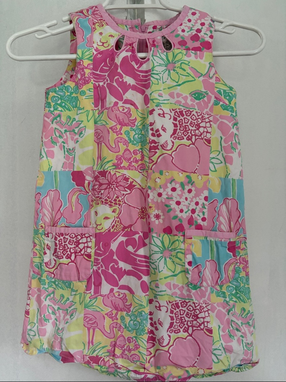 Lilly Pulitzer Girls' Pink Tropical Patchwork Dress